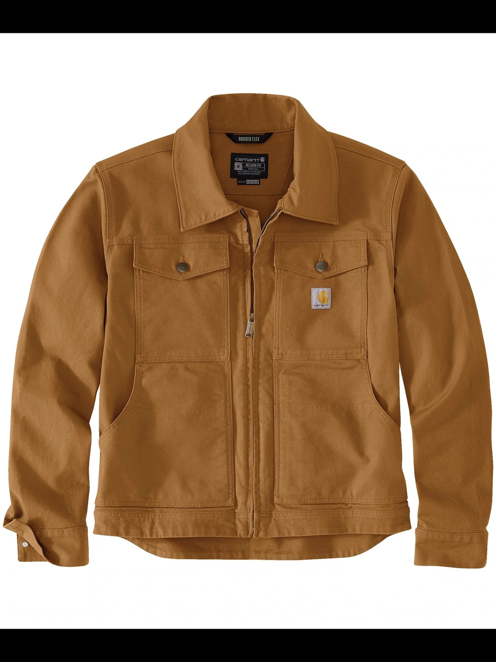New Carhartt Men’s Relaxed Fit Rugged Flex Jacket, Brown, Size L, NWT